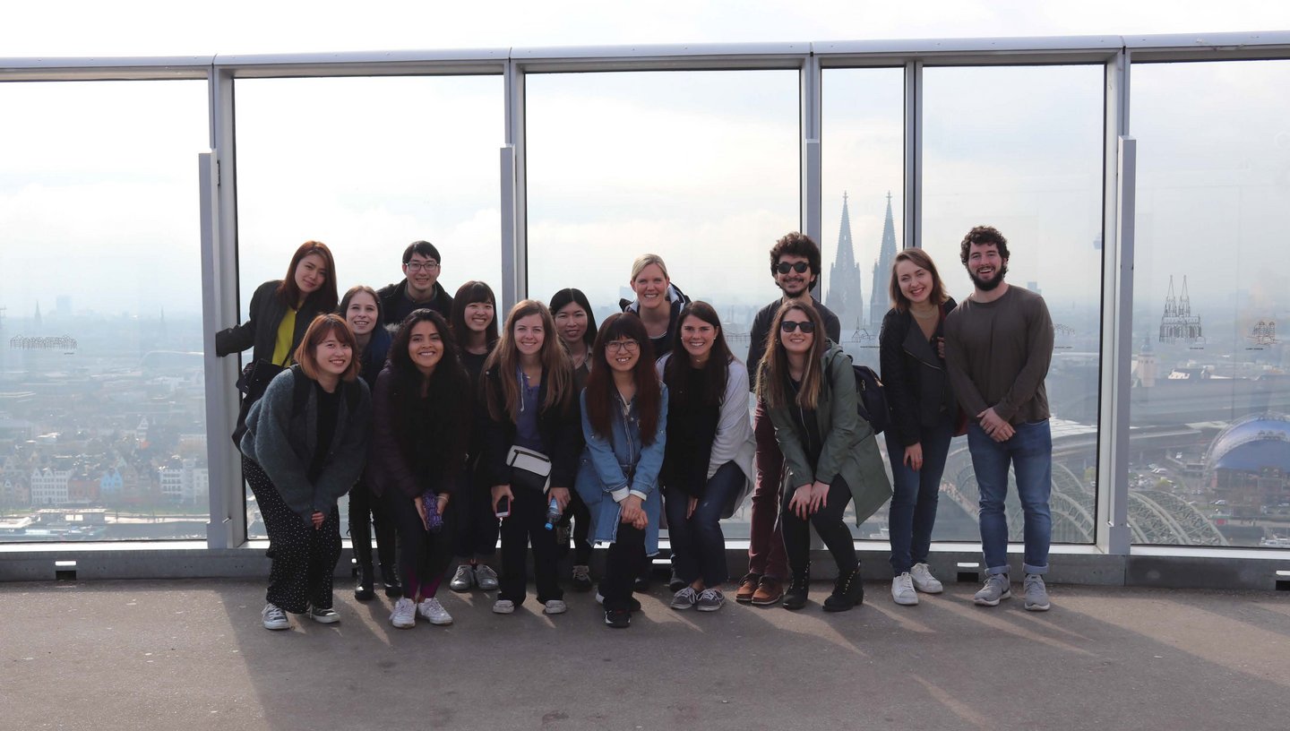 Group picture at the triangle tower in Cologne.