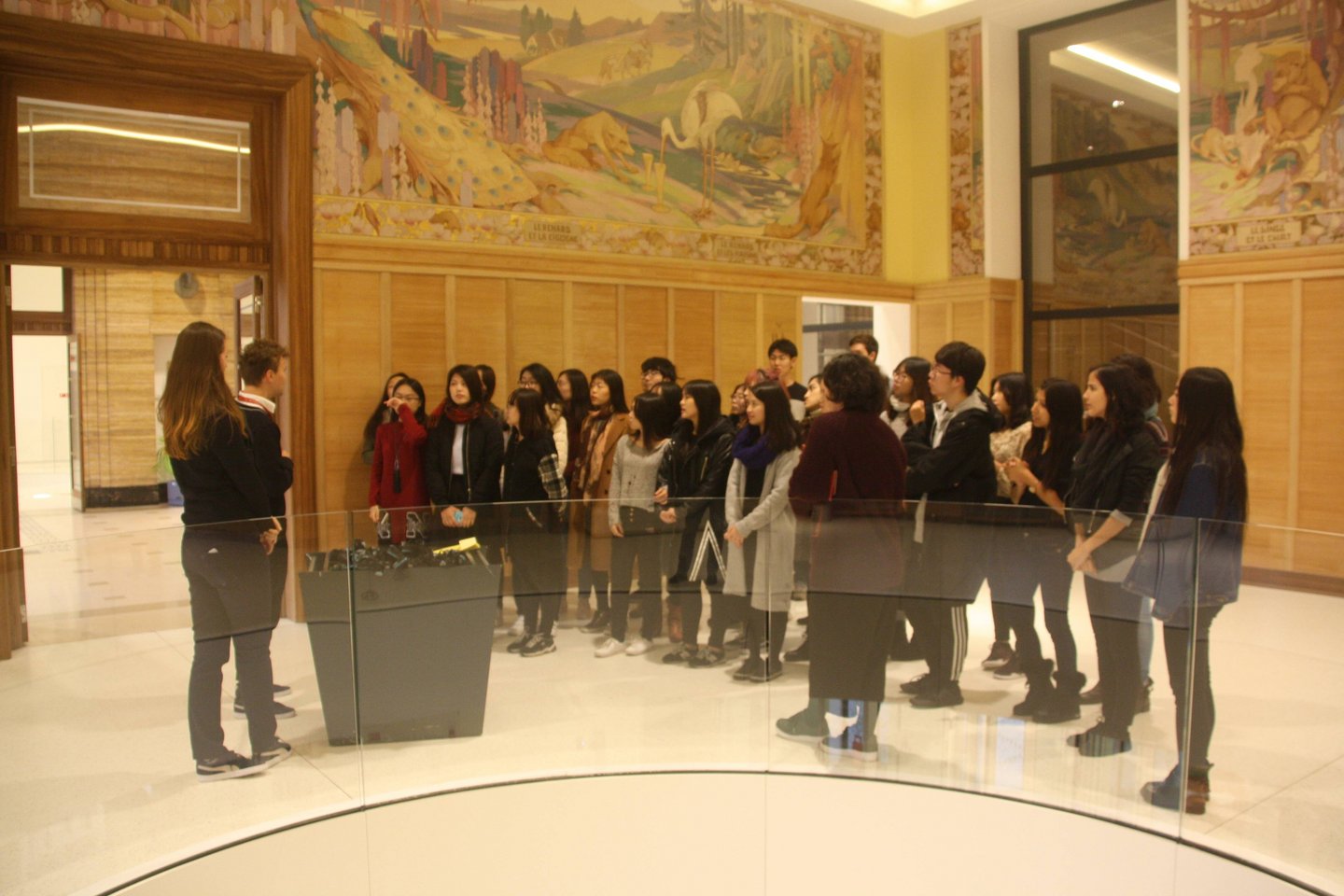Students in the museum "The House of European History"