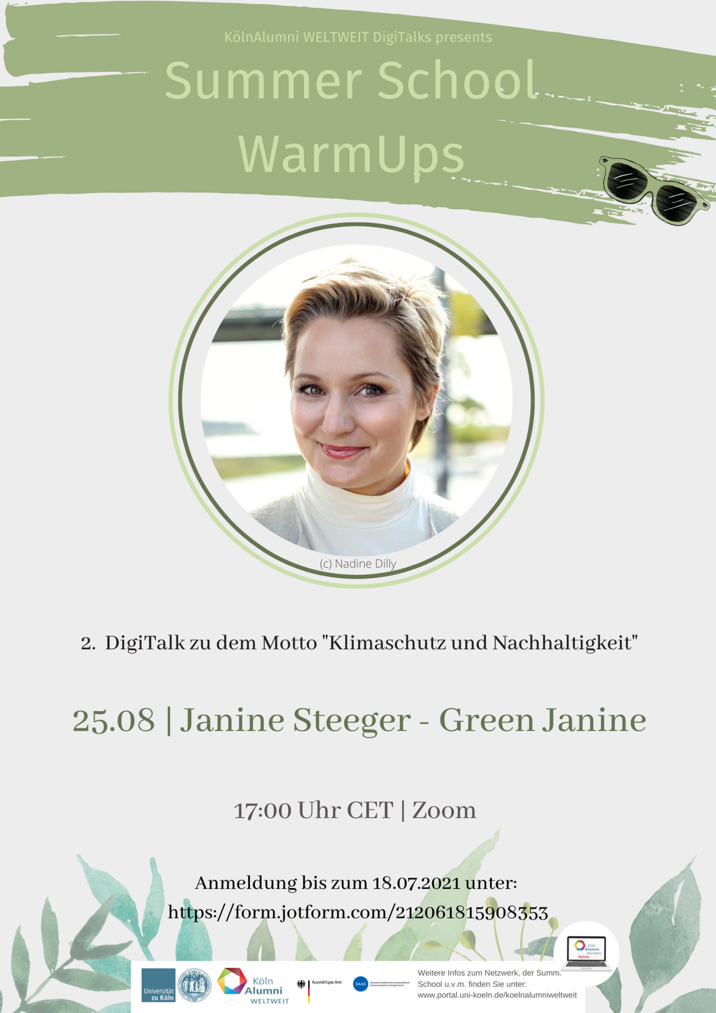 KölnAlumni WELTWEIT Poster WarmUp DigiTalk mit Janine Steeger